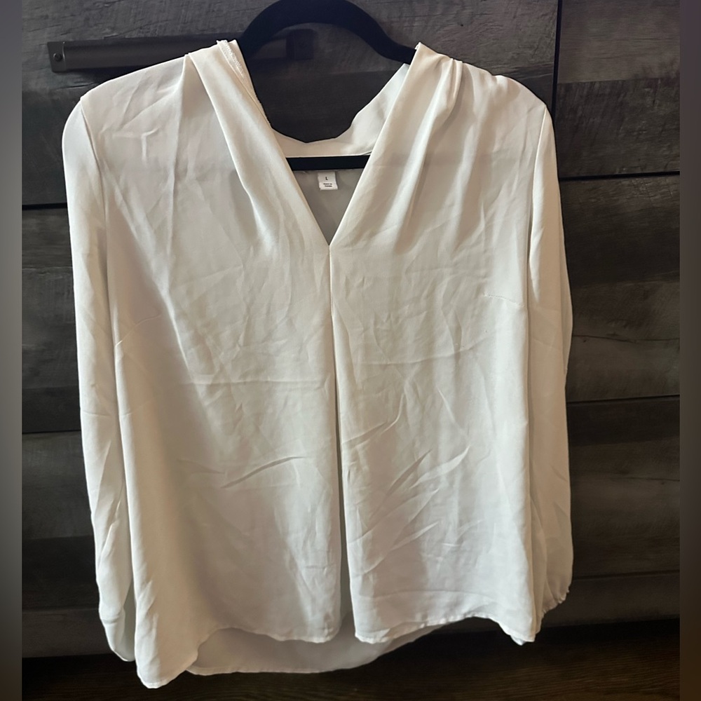 Bar III White V-Neck Blouse